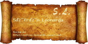 Sáfrán Leonarda névjegykártya